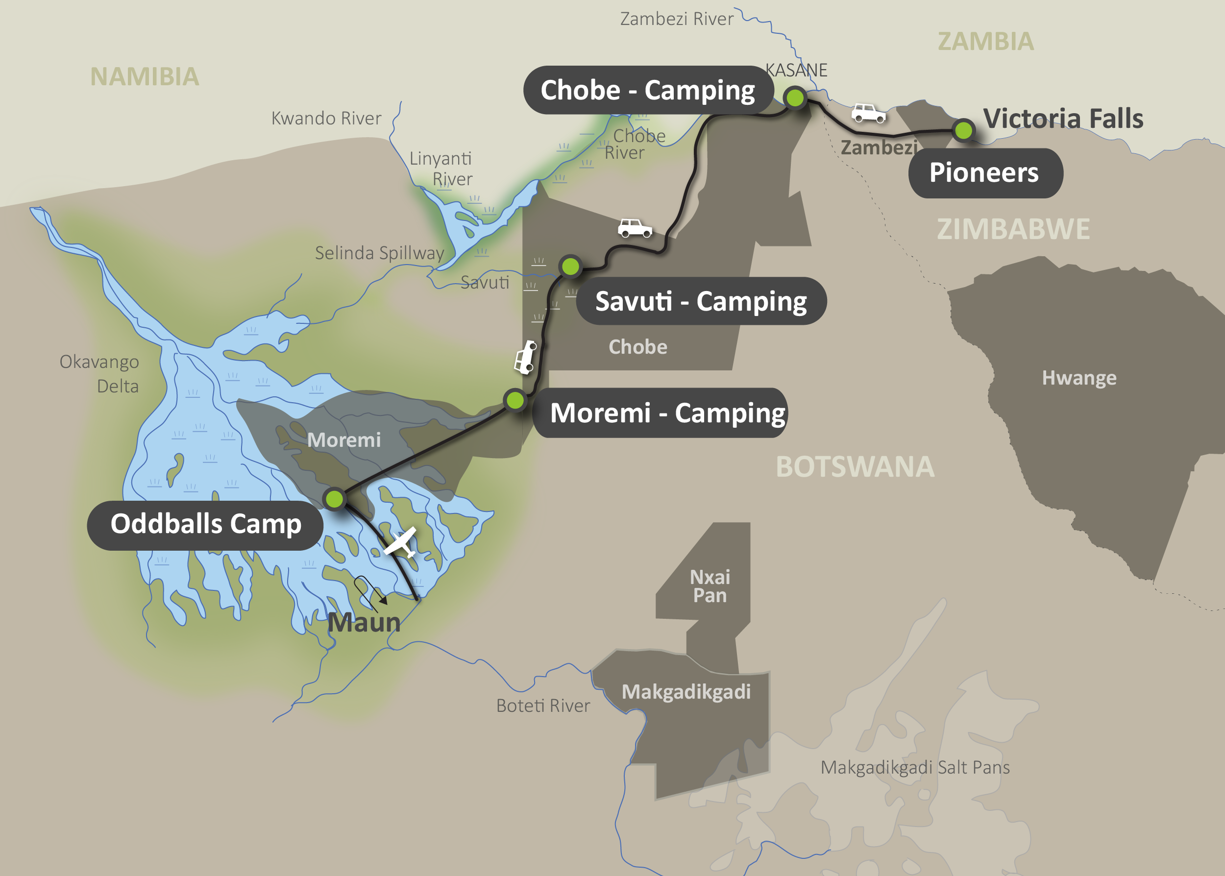 Map of the Buffalo Safari