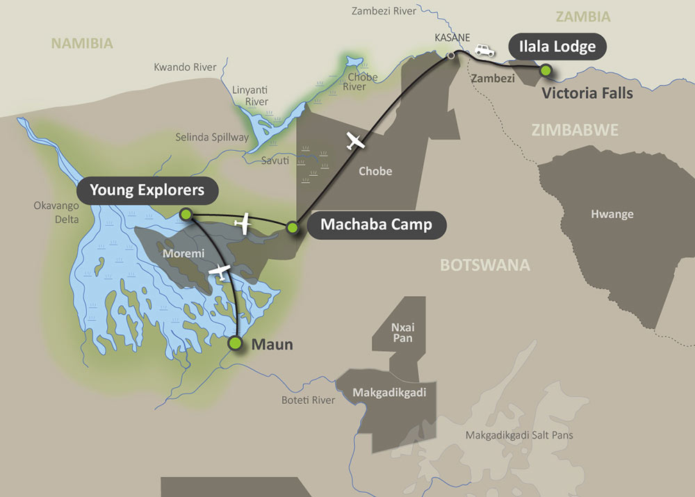 Map of the Bush Explorers Safari
