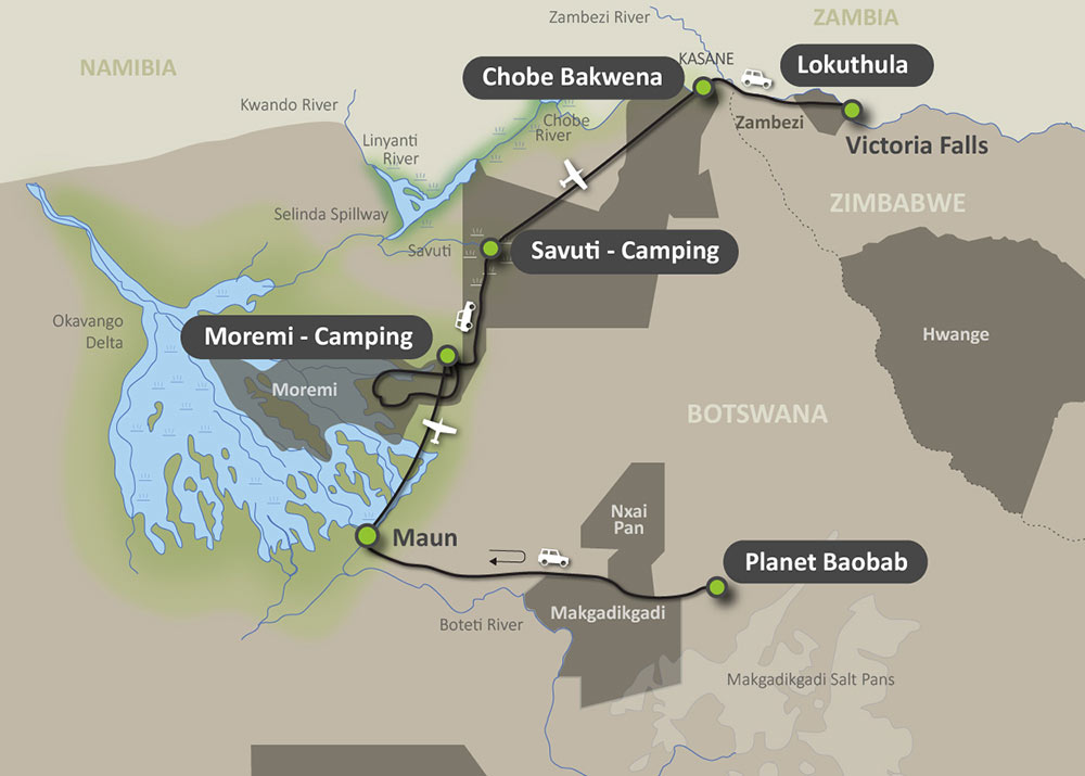 Map of the Wildlife Encounter Safari