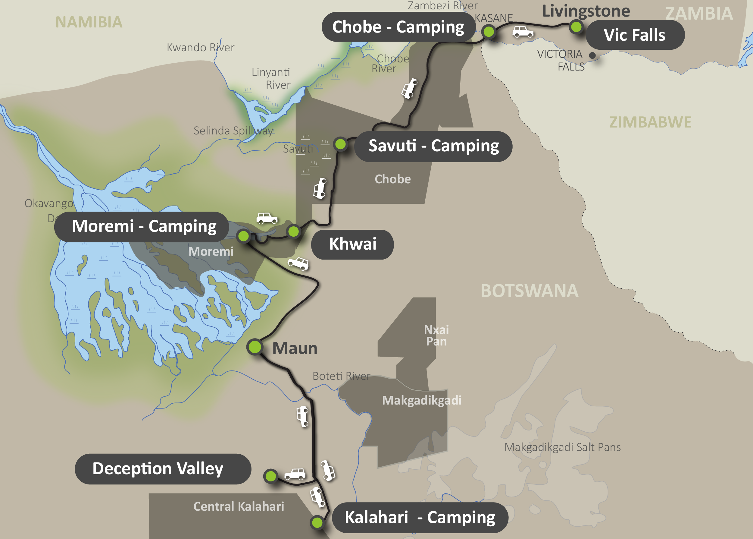 Map of the Wildlife Encounter Safari