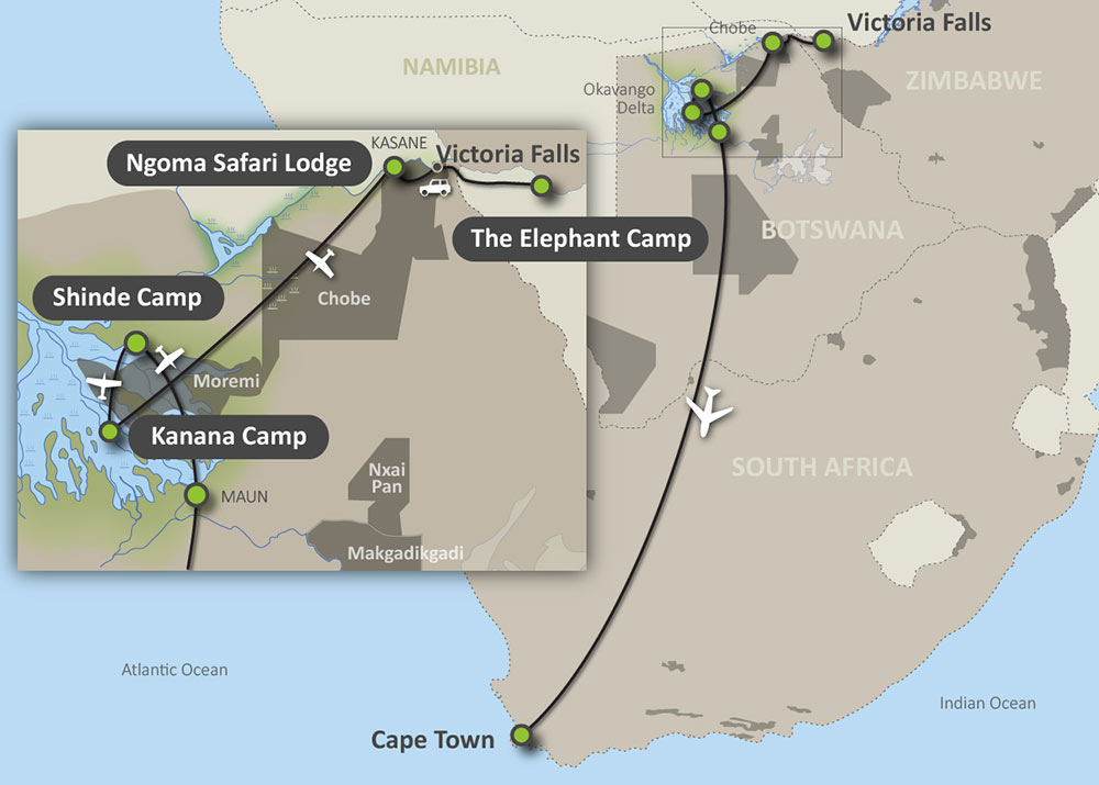 Map of the Classic Selection Safari