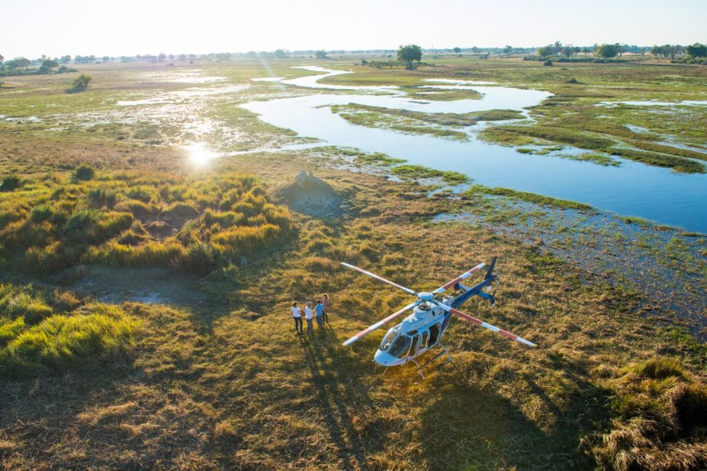 Scenic helicopter flights are a perfect way to experience the Okavango Delta from the air